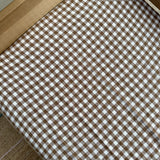 Linen Crib Fitted Sheet (Chocolate Gingham)