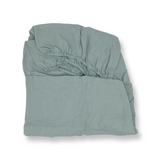 Linen Fitted Sheet (Pale Aqua)
