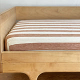 Linen Fitted Sheet (Tobacco Stripe)