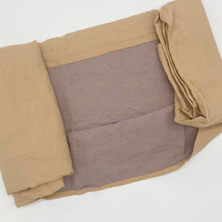 Linen Duvet Cover (Biscuit/Rosewood)