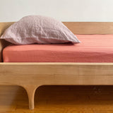 Linen Fitted Sheet (Coral)