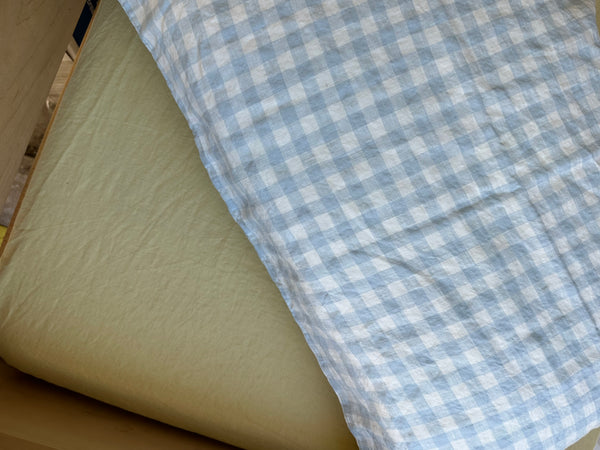 Linen Pillowcase (Blue Gingham)