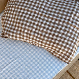 Linen Pillowcase (Chocolate Gingham)