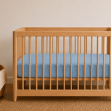 Linen Crib Fitted Sheet (Acid Blue)
