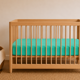 Crib Linen Fitted Sheet (Sea Green)