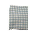 Linen Crib Fitted Sheet (Blue Gingham)