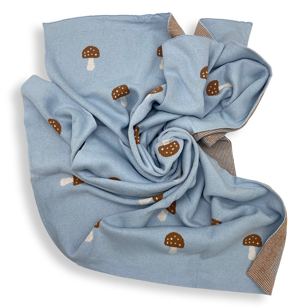 Soft Knitted Mushroom Blanket