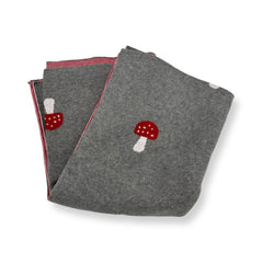 Soft Knitted Mushroom Blanket