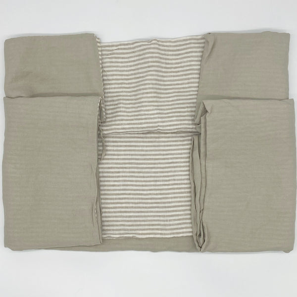 Linen Duvet Cover (Dove/Natural Stripe)