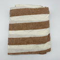 Linen Fitted Sheet (Tobacco Stripe)