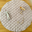 Quilted Linen Play Mat (Rosewood)