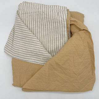 Linen Duvet Cover (Oat/Natural Stripe)